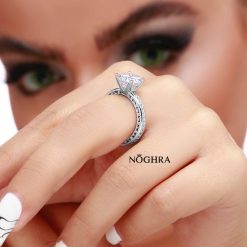 انگشتر نقره مدل سولیتر الماس